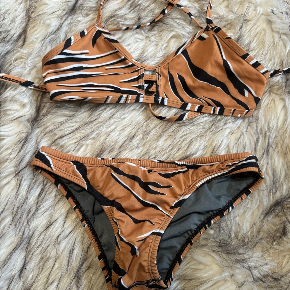 Jolyn Tan and Black Bikini Swimwear Set